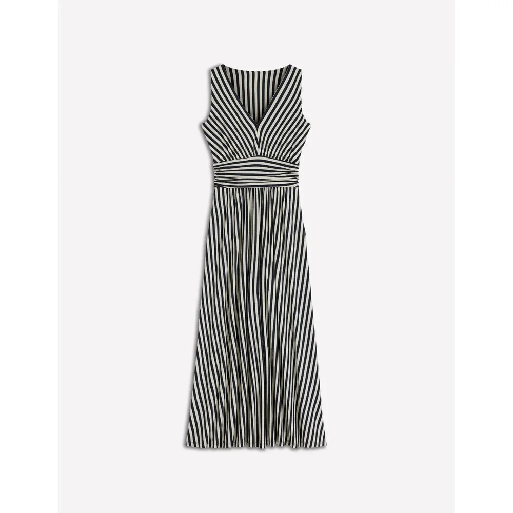 NWoT Boden Women's 20-22R Black White Stripe Elodie Jersey Maxi Dress